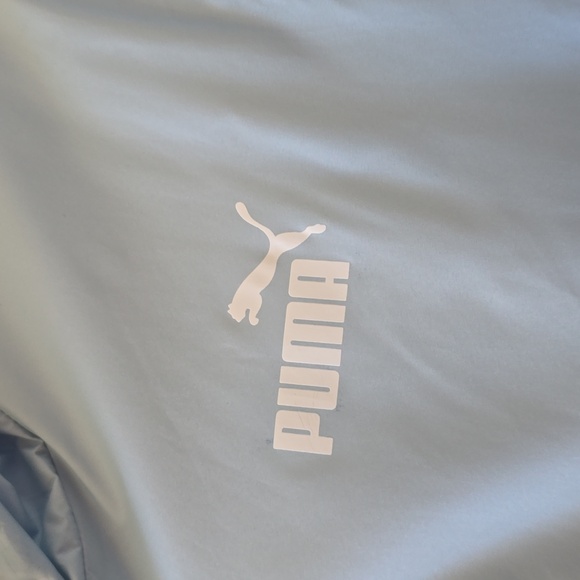 PUMA BRAND SIGNATURE WOMEN'S LIGHT BLUE FRONT ZIPPERED HOODED JACKET SIZE SMALL - Picture 3 of 16